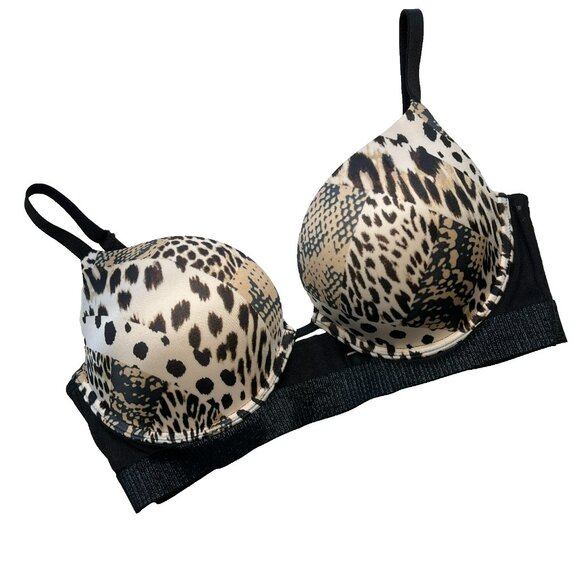 Victorias Secret Very Sexy Push Up Bra 36C Underwired Animal Print - Picture 7 of 7